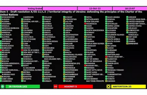 Resultados de la votación en la ONU