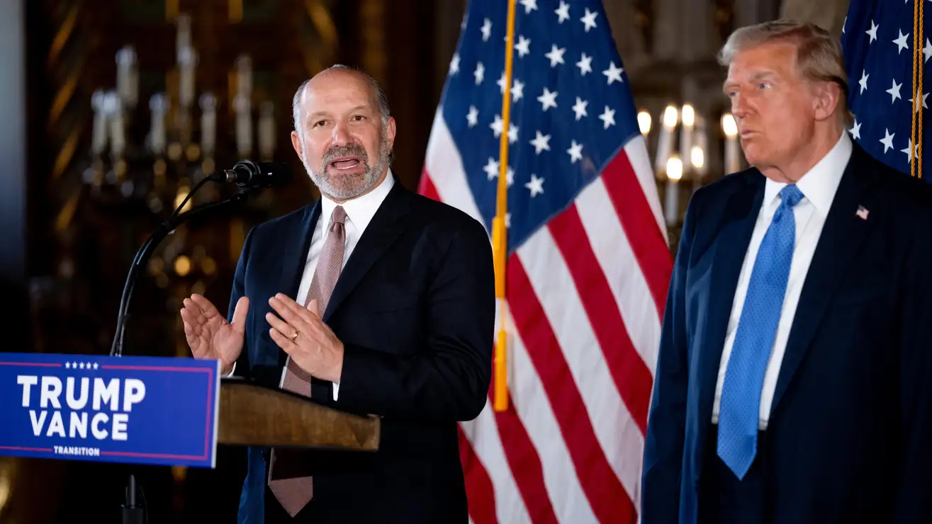 Howard Lutnick, Trump’s pick for Commerce Secretary, with Trump. © Photo: Andrew Harnik (Getty Images)